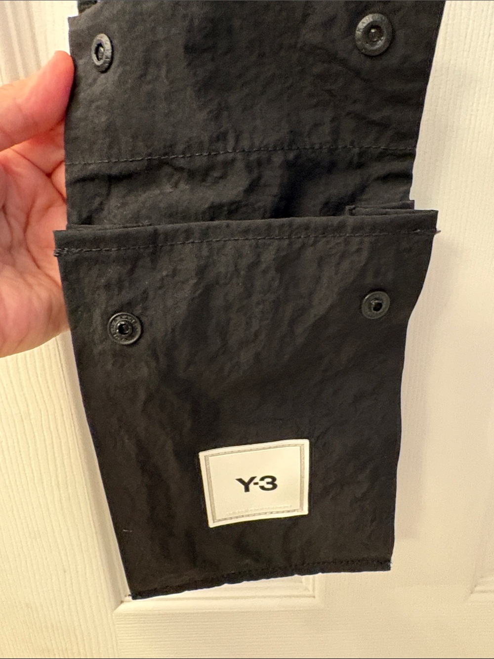 Y-3 Yohji Yamamoto Adidas Black Crinkle Nylon  Crossbody Pouch, Unizex techware - Picture 2 of 11